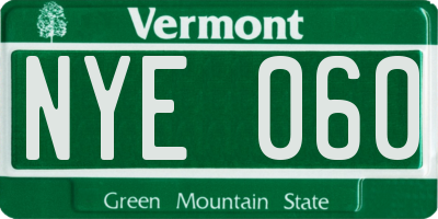 VT license plate NYE060
