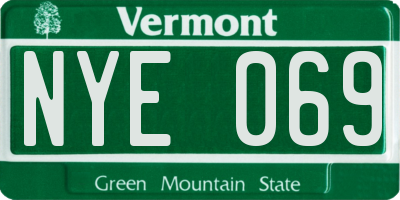 VT license plate NYE069