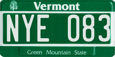 VT license plate NYE083