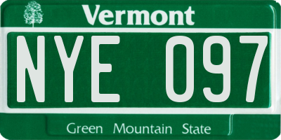 VT license plate NYE097