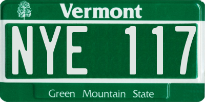 VT license plate NYE117