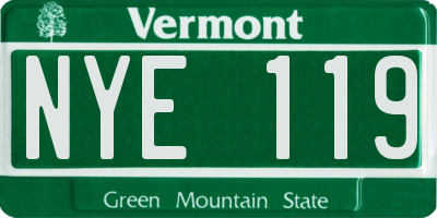 VT license plate NYE119