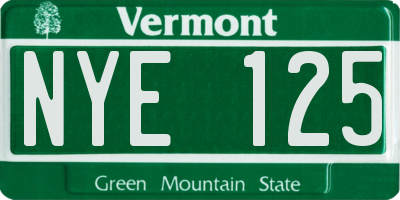 VT license plate NYE125
