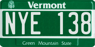 VT license plate NYE138