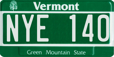 VT license plate NYE140
