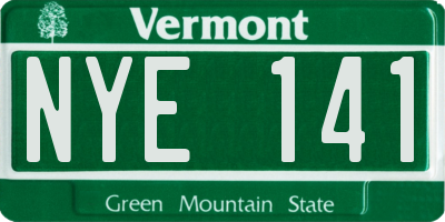 VT license plate NYE141