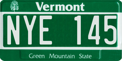 VT license plate NYE145
