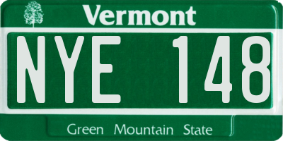 VT license plate NYE148