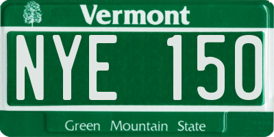 VT license plate NYE150