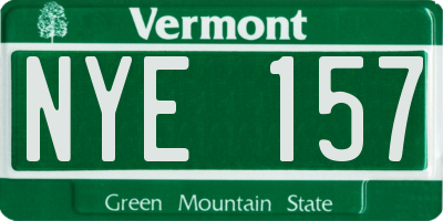 VT license plate NYE157