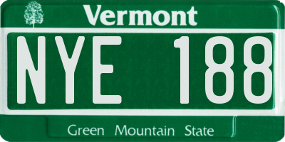 VT license plate NYE188