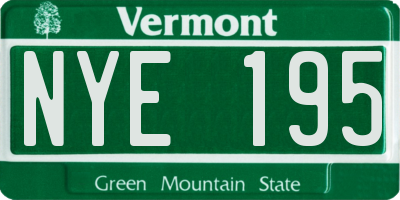 VT license plate NYE195