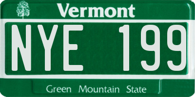 VT license plate NYE199