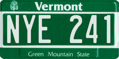VT license plate NYE241