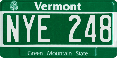 VT license plate NYE248
