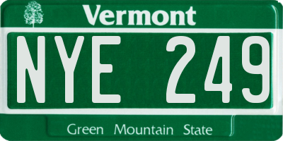 VT license plate NYE249
