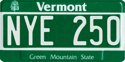VT license plate NYE250