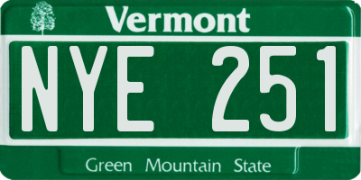 VT license plate NYE251