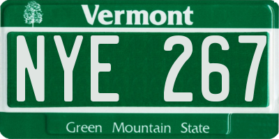 VT license plate NYE267
