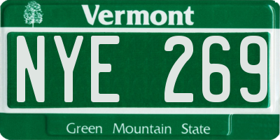 VT license plate NYE269
