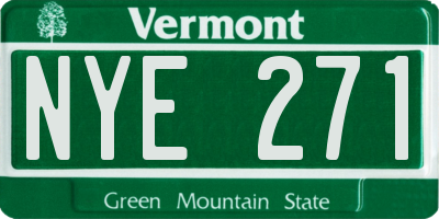 VT license plate NYE271
