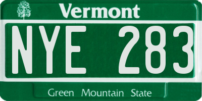 VT license plate NYE283