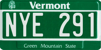 VT license plate NYE291