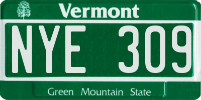VT license plate NYE309