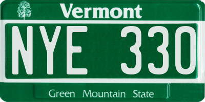 VT license plate NYE330