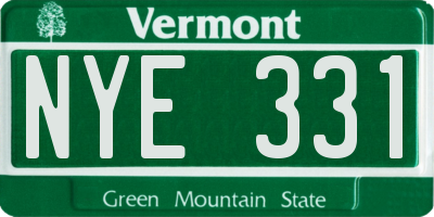 VT license plate NYE331