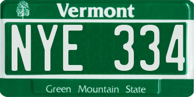 VT license plate NYE334
