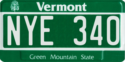 VT license plate NYE340