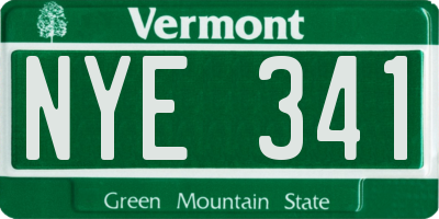 VT license plate NYE341