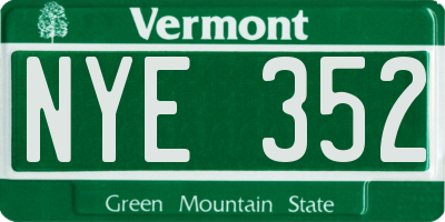 VT license plate NYE352