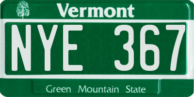 VT license plate NYE367