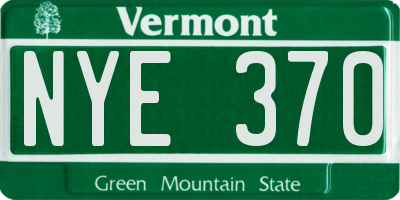 VT license plate NYE370