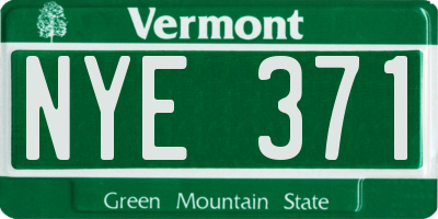 VT license plate NYE371