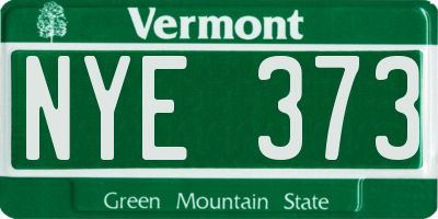 VT license plate NYE373