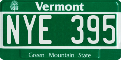 VT license plate NYE395