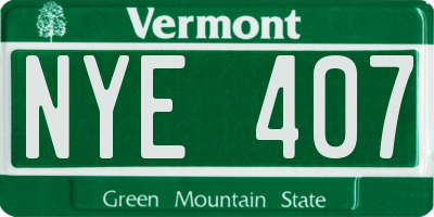 VT license plate NYE407