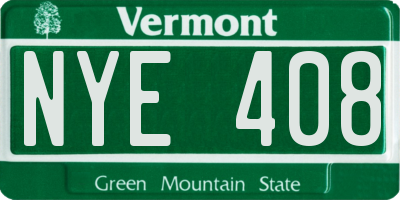 VT license plate NYE408