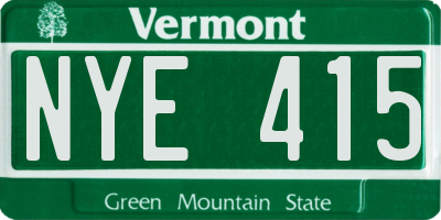 VT license plate NYE415