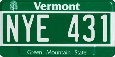 VT license plate NYE431