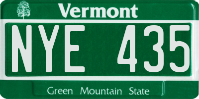 VT license plate NYE435