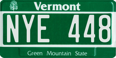 VT license plate NYE448