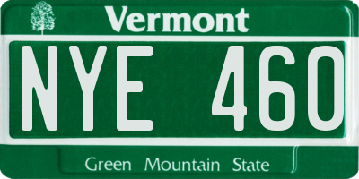 VT license plate NYE460