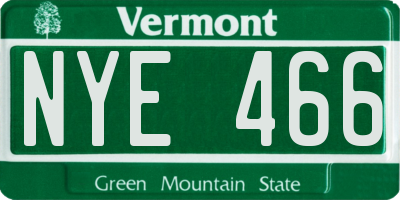 VT license plate NYE466