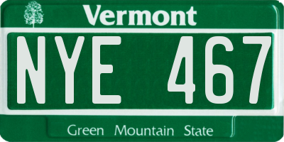 VT license plate NYE467
