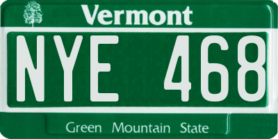 VT license plate NYE468