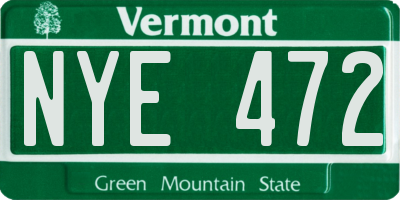 VT license plate NYE472